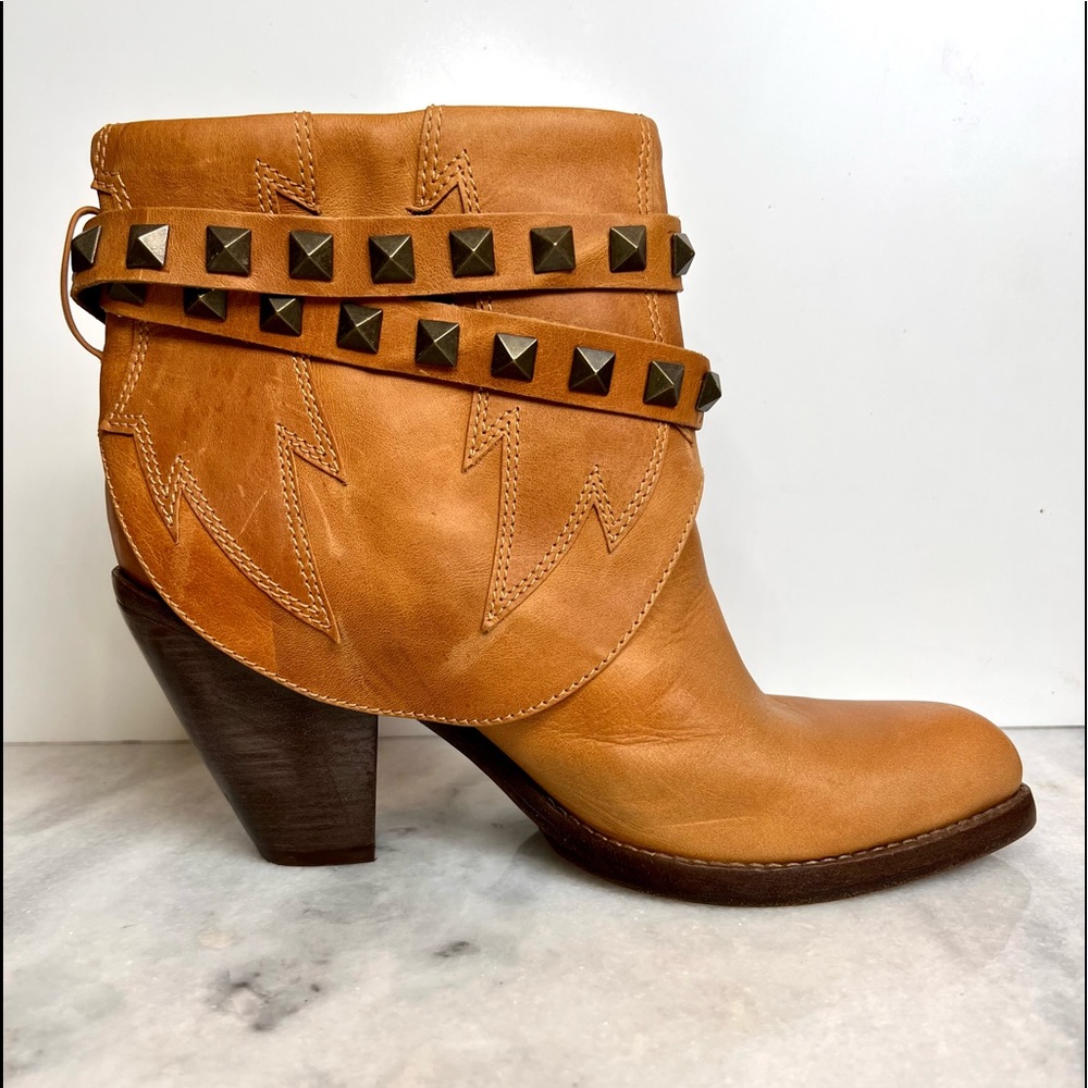 Schutz Leather studded bootie
